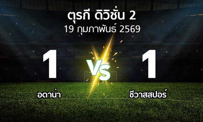 ผลบอล : Demirs vs Sivasp (ตุรกี-ดิวิชั่น-2 2025-2026)