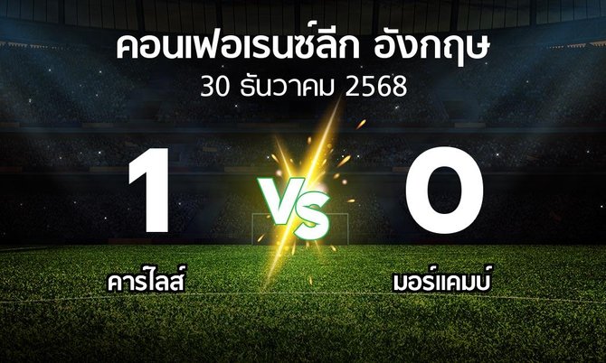 ผลบอล : คาร์ไลส์ vs มอร์แคมบ์ (คอนเฟอเรนซ์ลีก อังกฤษ 2025-2026)