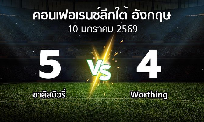 ผลบอล : ซาลิสบิวริ่ vs Worthing (คอนเฟอเรนช์ลีกใต้อังกฤษ 2025-2026)