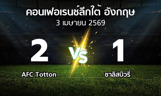 ผลบอล : AFC Totton vs ซาลิสบิวริ่ (คอนเฟอเรนช์ลีกใต้อังกฤษ 2025-2026)
