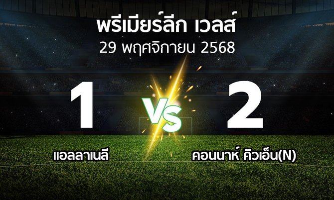 ผลบอล : แอลลาเนลี vs คอนนาห์ คิวเอ็น(N) (พรีเมียร์ลีก-เวลส์ 2025-2026)