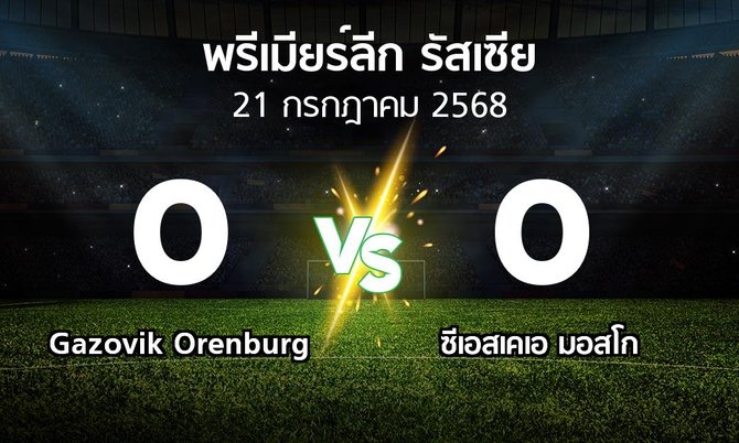 ผลบอล : Gazovik Orenburg vs ซีเอสเคเอ (พรีเมียร์ลีก รัสเซีย  2025-2026)