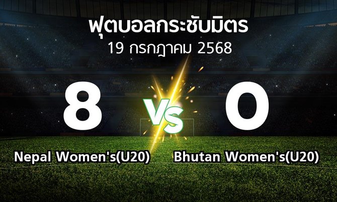 โปรแกรมบอล : Nepal Women's(U20) vs Bhutan Women's(U20) (ฟุตบอลกระชับมิตร)