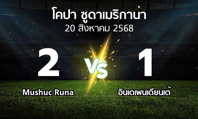 ผลบอล : Mushuc Runa vs อินเดเพนเดียนเต้ (โคปา-ซูดาเมริกาน่า 2025)