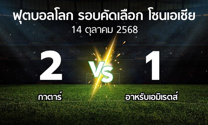 ผลบอล : กาตาร์ vs อาหรับเอมิเรตส์ (ฟุตบอลโลก-รอบคัดเลือก-โซนเอเชีย 2023-2025)