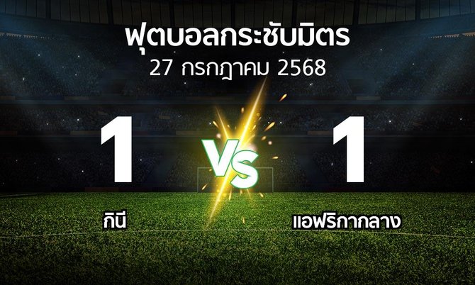 ผลบอล : กินี vs แอฟริกากลาง (ฟุตบอลกระชับมิตร)