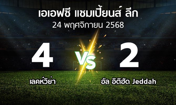 ผลบอล : เลคห์วิย่า vs อัล อิติฮัด Jeddah (เอเอฟซีแชมเปี้ยนส์ลีก 2025-2026)