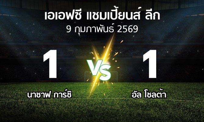 ผลบอล : นาซาฟ การ์ชิ vs อัล โชลต้า (เอเอฟซีแชมเปี้ยนส์ลีก 2025-2026)