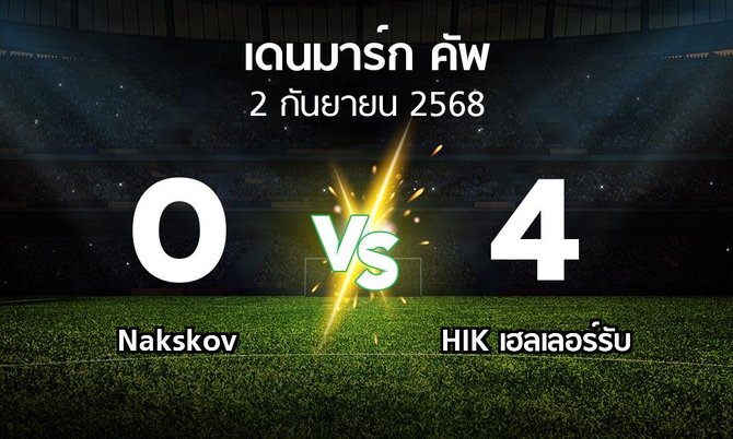 ผลบอล : Nakskov vs HIK เฮลเลอร์รับ (เดนมาร์ก-คัพ 2025-2026)
