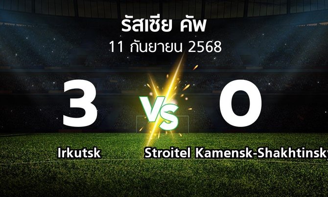 ผลบอล : Irkutsk vs Stroitel Kamensk-Shakhtinsky (รัสเซีย-คัพ 2025-2026)