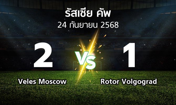 ผลบอล : Veles Moscow vs Rotor Volgograd (รัสเซีย-คัพ 2025-2026)