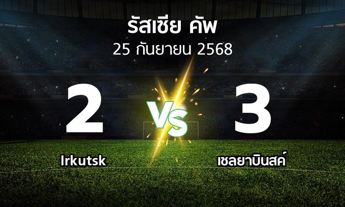 ผลบอล : Irkutsk vs เชลยาบินสค์ (รัสเซีย-คัพ 2025-2026)