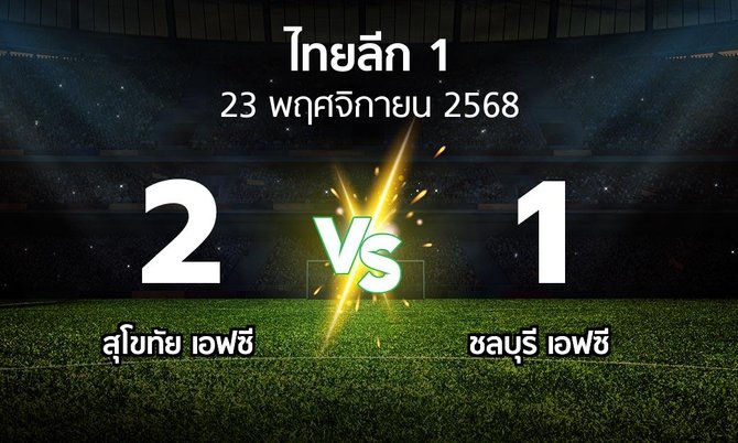 ผลบอล : สุโขทัย เอฟซี vs ชลบุรี เอฟซี (ไทยลีก 1 2025-2026)