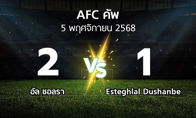ผลบอล : อัล ซอลรา vs Esteghlal Dushanbe (เอเอฟซีคัพ 2025-2026)
