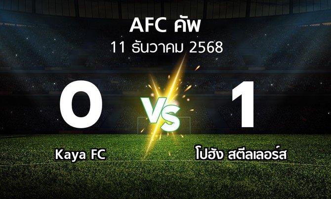 ผลบอล : Kaya FC vs โปฮัง สตีลเลอร์ส (เอเอฟซีคัพ 2025-2026)