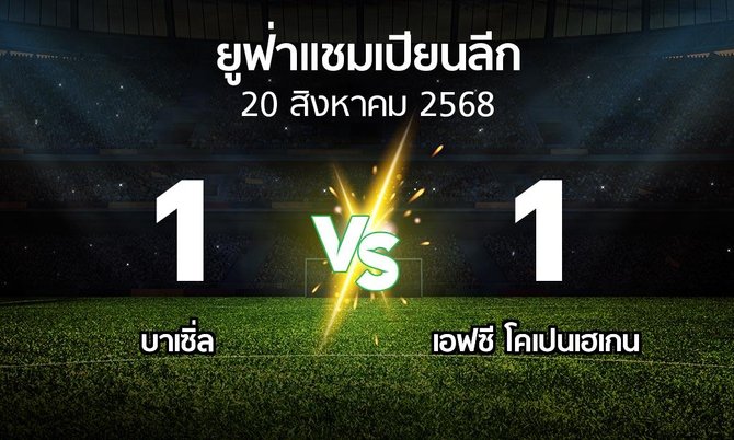 ผลบอล : บาเซิ่ล vs โคเปนเฮเกน (ยูฟ่า แชมเปียนส์ลีก 2025-2026)