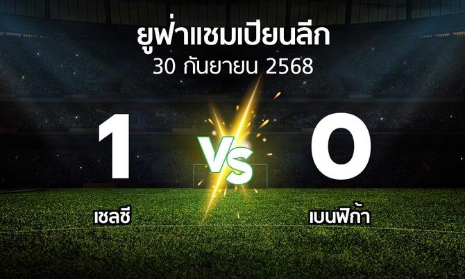 ผลบอล : เชลซี vs เบนฟิก้า (ยูฟ่า แชมเปียนส์ลีก 2025-2026)