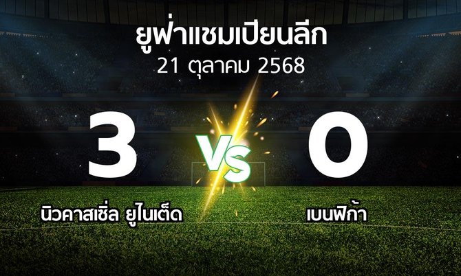 ผลบอล : นิวคาสเซิ่ล ยูไนเต็ด vs เบนฟิก้า (ยูฟ่า แชมเปียนส์ลีก 2025-2026)
