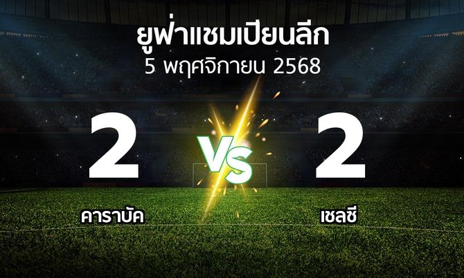 ผลบอล : คาราบัค vs เชลซี (ยูฟ่า แชมเปียนส์ลีก 2025-2026)