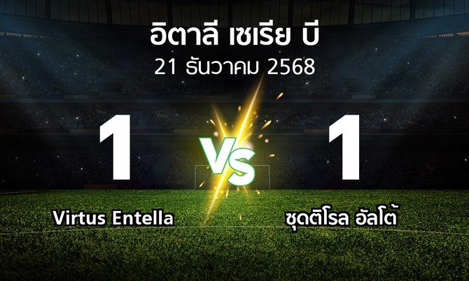 ผลบอล : Virtus Entella vs ซุดติโรล อัลโต้ (อิตาลี-เซเรีย-บี 2025-2026)
