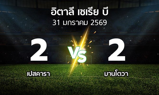 ผลบอล : เปสคารา vs มานโตวา (อิตาลี-เซเรีย-บี 2025-2026)