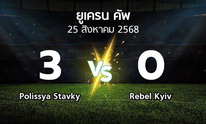 ผลบอล : Polissya Stavky vs Rebel Kyiv (ยูเครน-คัพ 2025-2026)