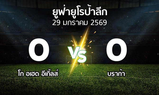 ผลบอล : โก อเฮด อีเกิ้ลส์ vs บราก้า (ยูฟ่า ยูโรป้าลีก 2025-2026)