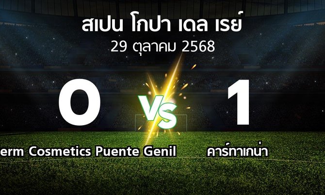 ผลบอล : Salerm Cosmetics Puente Genil vs คาร์ทาเกน่า (สเปน-โกปาเดลเรย์ 2025-2026)