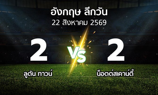 ผลบอล : ลูตัน ทาวน์ vs น็อตต์สเคาน์ตี้ (ลีกวัน-อังกฤษ 2026-2027)