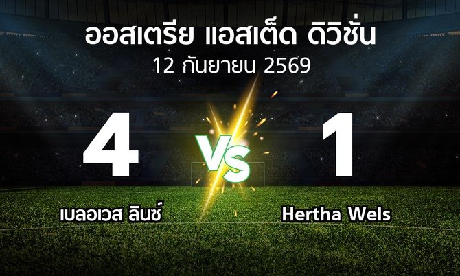 ผลบอล : เบลอเวส ลินซ์ vs Hertha Wels (ออสเตรีย-แอสเต็ด-ดิวิชั่น 2026-2027)