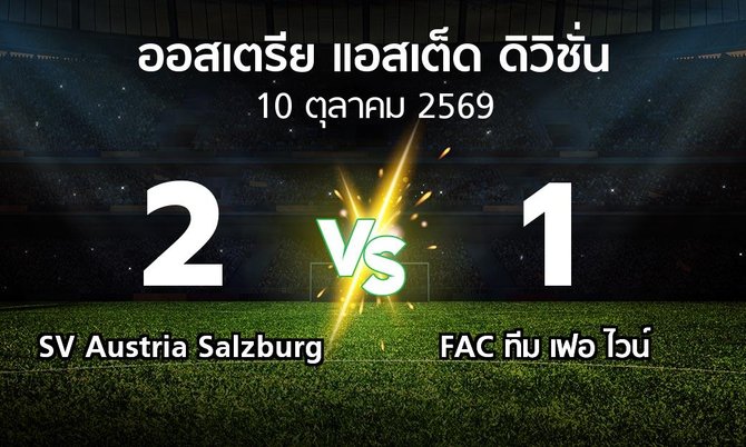 ผลบอล : SV Austria Salzburg vs FAC ทีม เฟอ ไวน์ (ออสเตรีย-แอสเต็ด-ดิวิชั่น 2026-2027)