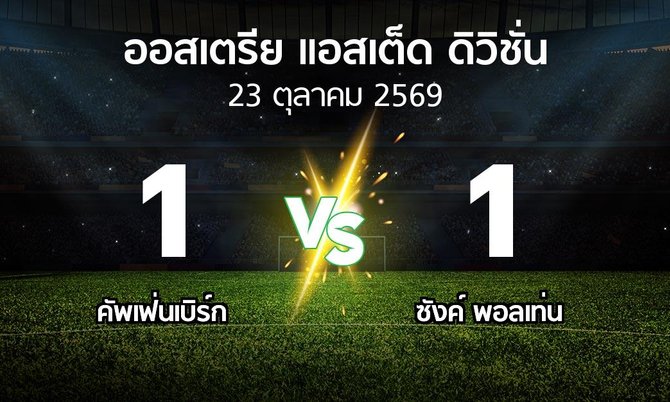 ผลบอล : คัพเฟ่นเบิร์ก vs ซังค์ พอลเท่น (ออสเตรีย-แอสเต็ด-ดิวิชั่น 2026-2027)