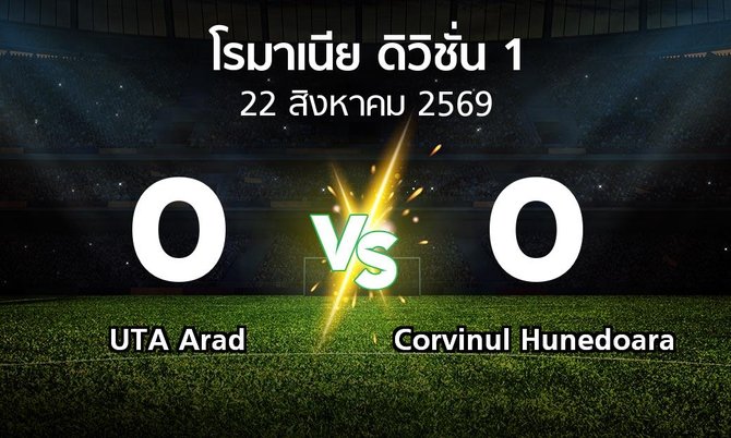 ผลบอล : UTA Arad vs Corvinul Hunedoara (โรมาเนีย-ดิวิชั่น-1 2026-2027)