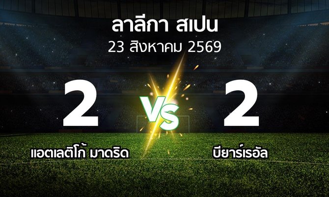 ผลบอล : แอต.มาดริด vs บียาร์เรอัล (ลา ลีกา 2026-2027)