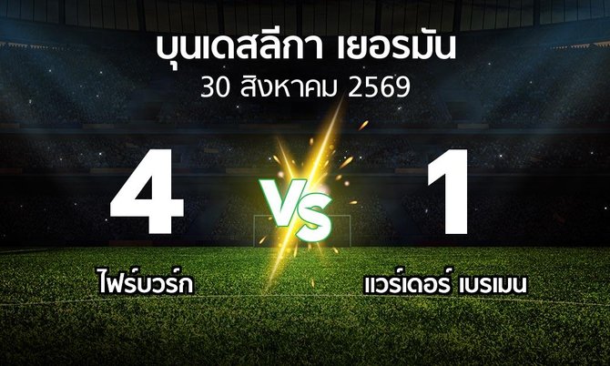 ผลบอล : ไฟร์บวร์ก vs เบรเมน (บุนเดสลีกา 2026-2027)