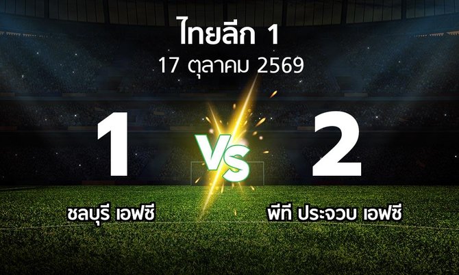ผลบอล : ชลบุรี เอฟซี vs พีที ประจวบ เอฟซี (ไทยลีก 1 2026-2027)