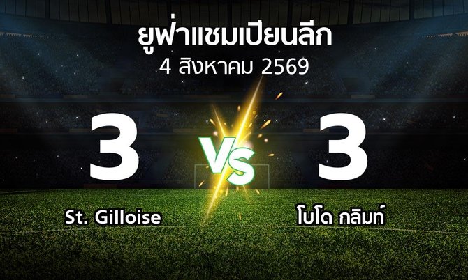 ผลบอล : St. Gilloise vs โบโด กลิมท์ (ยูฟ่า แชมเปียนส์ลีก 2026-2027)
