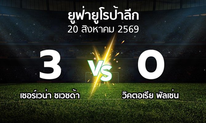 ผลบอล : เซอร์เวน่า ซเวซด้า vs พัลเซ่น (ยูฟ่า ยูโรป้าลีก 2026-2027)