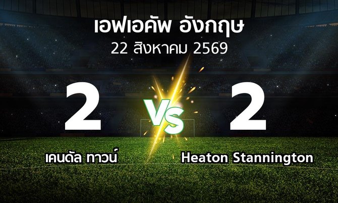 ผลบอล : เคนดัล ทาวน์ vs Heaton Stannington (เอฟเอ คัพ 2026-2027)