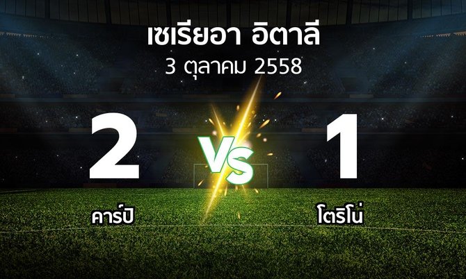 รายงานการแข่งขัน : Carpi vs โตริโน่ (Seria A 2015-2016)
