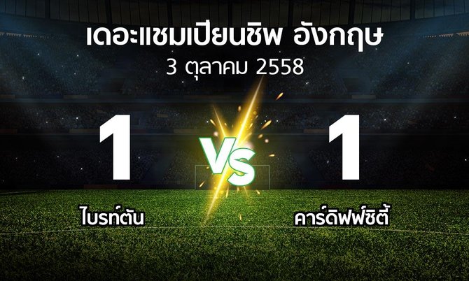 รายงานการแข่งขัน : ไบรท์ตัน vs คาร์ดิฟฟ์  (The Championship 2015-2016)