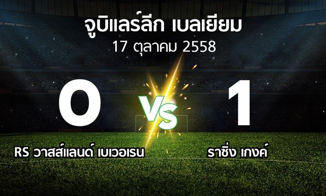 รายงานการแข่งขัน : วาสส์แลนด์  vs เกงค์ (Belgian Jupiler League 2015-2016)