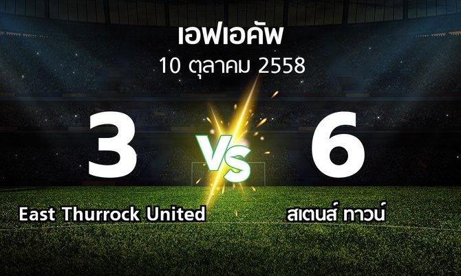 รายงานการแข่งขัน : East Thurrock United vs สเตนส์ ทาวน์ (FA cup 2015-2016)