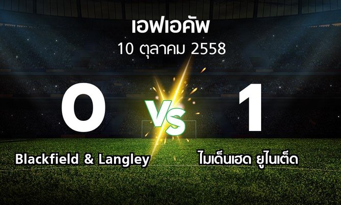รายงานการแข่งขัน : Blackfield & Langley vs ไมเด็นเฮด ยูไนเต็ด (FA cup 2015-2016)