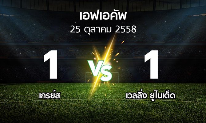 รายงานการแข่งขัน : เกรย์ส vs เวลลิ่ง ยูไนเต็ด (FA cup 2015-2016)