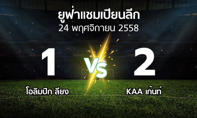 รายงานการแข่งขัน : ลียง vs เกนค์ (UEFA Champions League 2015-2016)