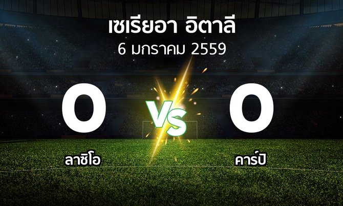 รายงานการแข่งขัน : ลาซิโอ vs Carpi (Seria A 2015-2016)