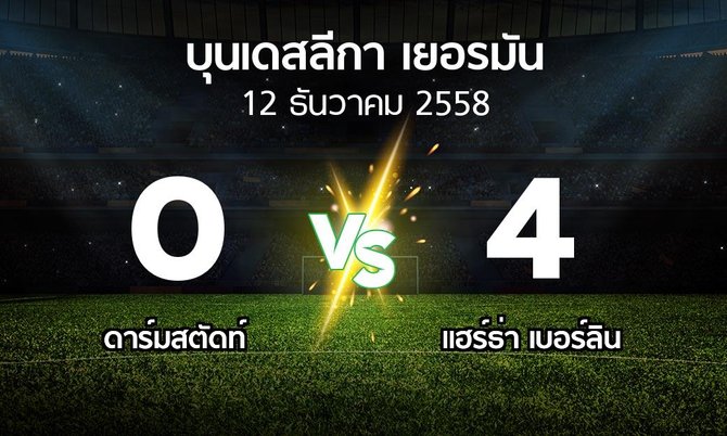 รายงานการแข่งขัน : ดาร์มสตัดท์ vs แฮร์ธ่าฯ (Bundesliga 2015-2016)