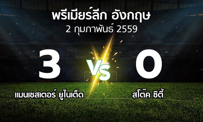 รายงานการแข่งขัน : แมนฯ ยูไนเต็ด vs สโต๊ค (Premier League 2015-2016)