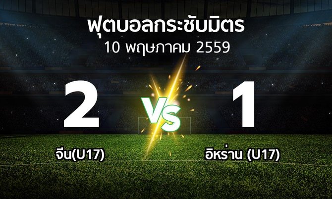รายงานการแข่งขัน : จีน(U17) vs อิหร่าน (U17) (ฟุตบอลกระชับมิตร)